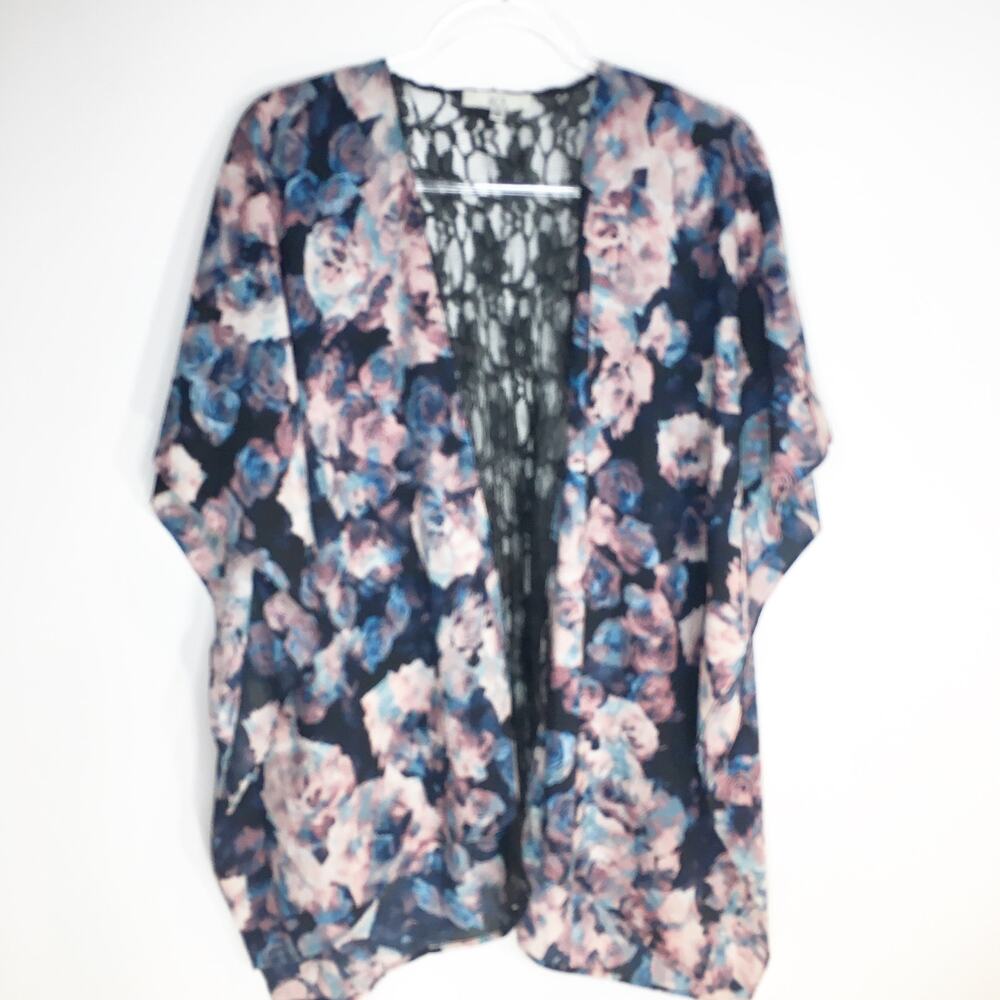 Jack By BB‎ Dakota Womens One Size Floral And Lace Kimono Duster Cottagecore